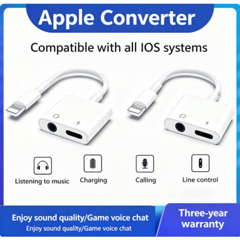 Audio Adapter For iPhone 14 13 - огляд і ціна Earphone Splitter Jack
